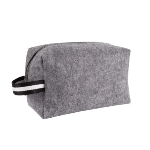 Gift Campaign Beauty case in feltro rPET da 360 g/m² con manico laterale bicolore> Beauty Case Personalizzati