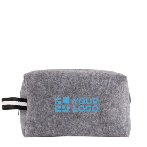 Gift Campaign Beauty case in feltro rPET da 360 g/m² con manico laterale bicolore> Beauty Case Personalizzati