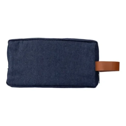 Gift Campaign Beauty case in tessuto denim con manico laterale in pelle sintetica> Beauty Case Personalizzati