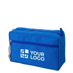 Gift Campaign Beauty case personalizzato con doppia zip in 600D RPET Essential> Beauty Case Personalizzati