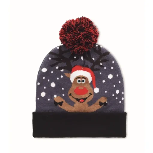 Gift Campaign Berretto natalizio con pompon e lucine a LED in acrilico elasticizzato> Gadget Natalizi