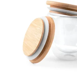 Gift Campaign Bicchiere borosilicato doppia parete tappo bambù 250ml Vacuum Small> Tazzine Da Caffè E Tazze Tè