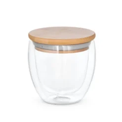 Gift Campaign Bicchiere borosilicato doppia parete tappo bambù 250ml Vacuum Small></noscript> Tazzine Da Caffè E Tazze Tè
