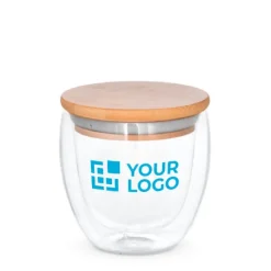 Gift Campaign Bicchiere borosilicato doppia parete tappo bambù 250ml Vacuum Small></noscript> Tazzine Da Caffè E Tazze Tè