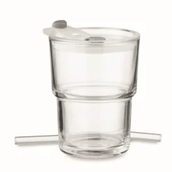 Gift Campaign Bicchiere con tappo anti goccia e cannuccia in vetro da 300ml></noscript> Bicchieri Di Vetro Personalizzati