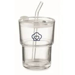 Gift Campaign Bicchiere con tappo anti goccia e cannuccia in vetro da 300ml></noscript> Bicchieri Di Vetro Personalizzati