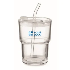 Gift Campaign Bicchiere con tappo anti goccia e cannuccia in vetro da 300ml></noscript> Bicchieri Di Vetro Personalizzati