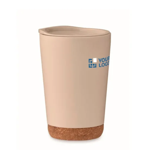 Gift Campaign Bicchiere da asporto a doppia parete in PP con base in sughero 300ml> Bicchieri Take Away