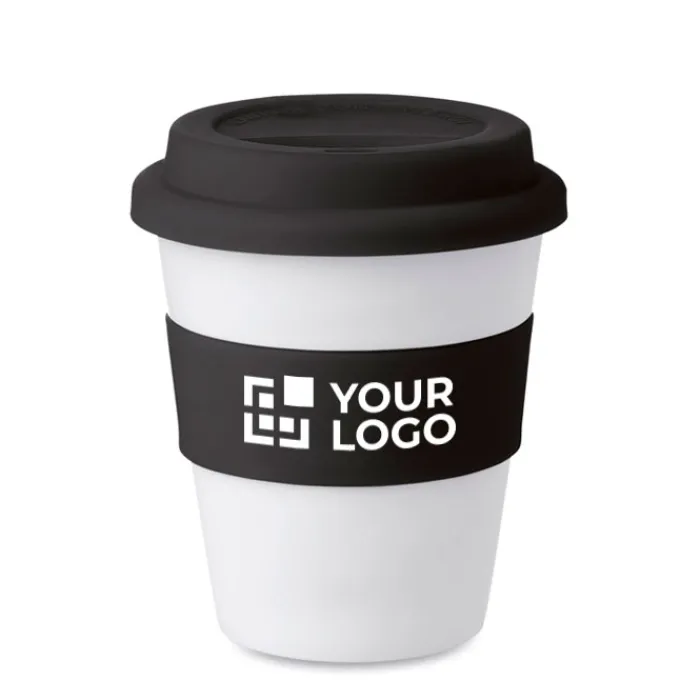 Gift Campaign Bicchiere da asporto con tappo e fascia abbinati 350ml Takeaway> Bicchieri Take Away