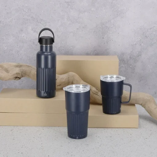 Gift Campaign Bicchiere da asporto in acciaio inox riciclato design in rilievo 500ml> Bicchieri Termici Personalizzati