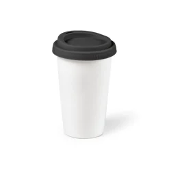 Gift Campaign Bicchiere da asporto in ceramica doppia parete con tappo colorato 290ml> Bicchieri Take Away