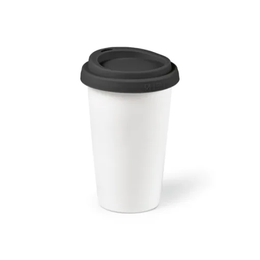 Gift Campaign Bicchiere da asporto in ceramica doppia parete con tappo colorato 290ml> Bicchieri Take Away