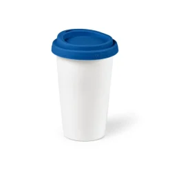 Gift Campaign Bicchiere da asporto in ceramica doppia parete con tappo colorato 290ml> Bicchieri Take Away
