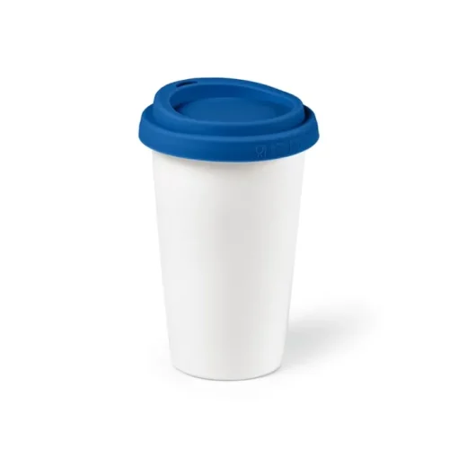 Gift Campaign Bicchiere da asporto in ceramica doppia parete con tappo colorato 290ml> Bicchieri Take Away