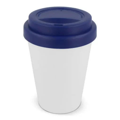 Gift Campaign Bicchiere da asporto in plastica riciclata con tappo colorato 250ml> Bicchieri Take Away