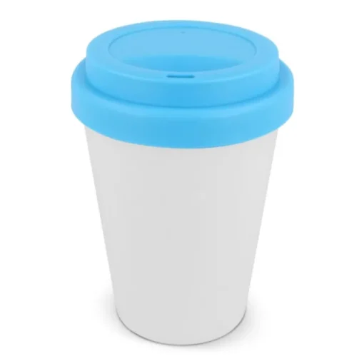 Gift Campaign Bicchiere da asporto in plastica riciclata con tappo colorato 250ml> Bicchieri Take Away