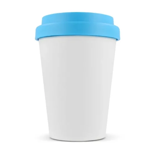 Gift Campaign Bicchiere da asporto in plastica riciclata con tappo colorato 250ml> Bicchieri Take Away