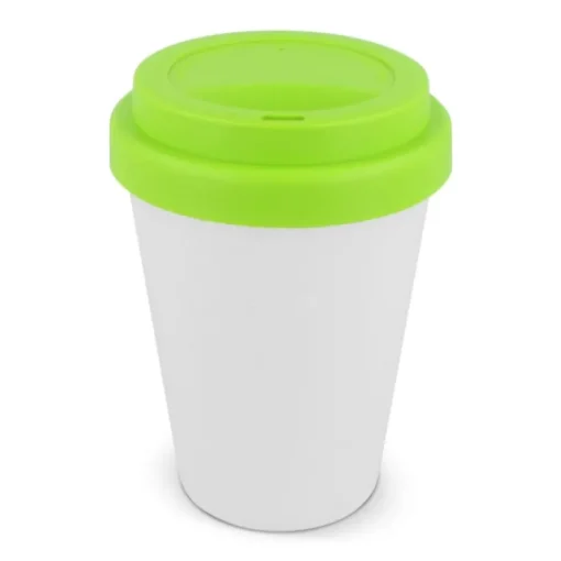 Gift Campaign Bicchiere da asporto in plastica riciclata con tappo colorato 250ml> Bicchieri Take Away