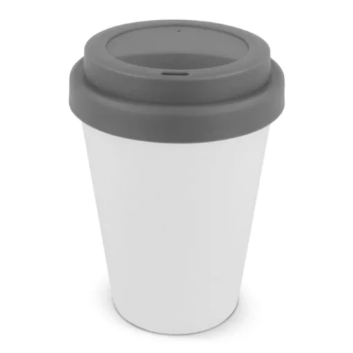Gift Campaign Bicchiere da asporto in plastica riciclata con tappo colorato 250ml> Bicchieri Take Away