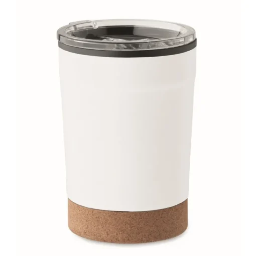 Gift Campaign Bicchiere da viaggio in acciaio inox e PP con base in sughero da 300ml> Bicchieri Take Away