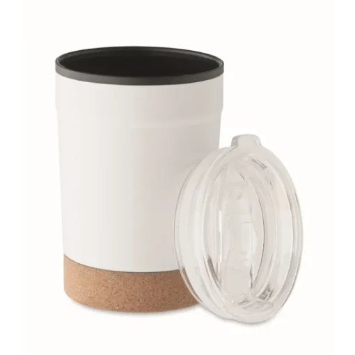 Gift Campaign Bicchiere da viaggio in acciaio inox e PP con base in sughero da 300ml> Bicchieri Take Away