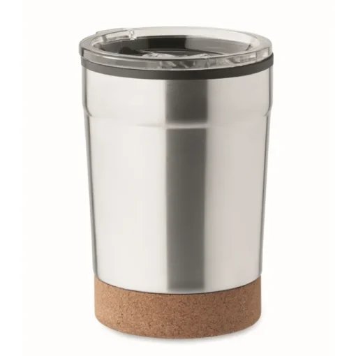 Gift Campaign Bicchiere da viaggio in acciaio inox e PP con base in sughero da 300ml> Bicchieri Take Away