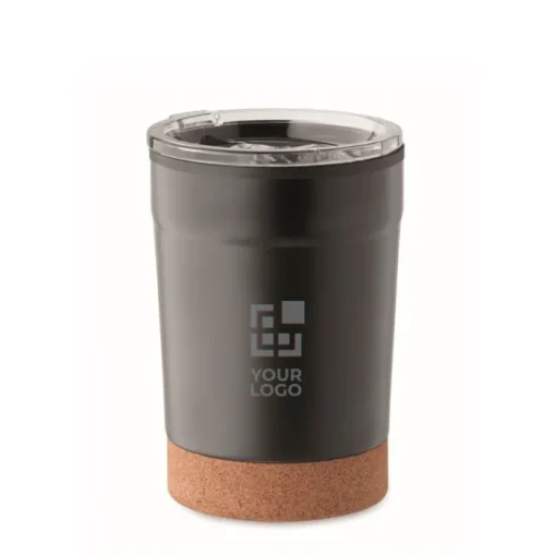 Gift Campaign Bicchiere da viaggio in acciaio inox e PP con base in sughero da 300ml> Bicchieri Take Away