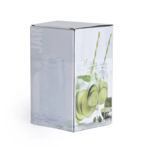 Gift Campaign Bicchiere di vetro personalizzato a forma di barattolo da 450ml Cocktail> Bicchieri Di Vetro Personalizzati