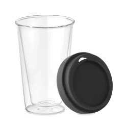 Gift Campaign Bicchiere doppia parete con tappo in silicone 350ml Silicone></noscript> Bicchieri Take Away