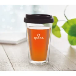 Gift Campaign Bicchiere doppia parete con tappo in silicone 350ml Silicone></noscript> Bicchieri Take Away