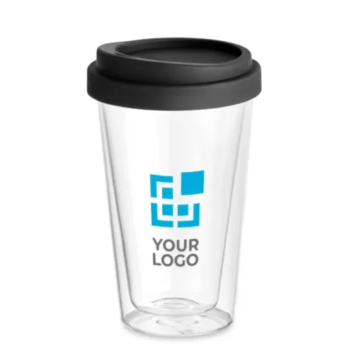 Gift Campaign Bicchiere doppia parete con tappo in silicone 350ml Silicone> Bicchieri Take Away