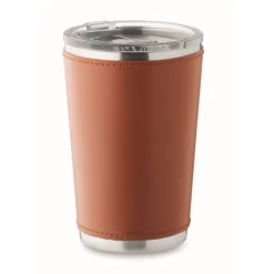 Gift Campaign Bicchiere in acciaio con fodera rimovibile in pelle sintetica 350ml> Bicchieri Take Away