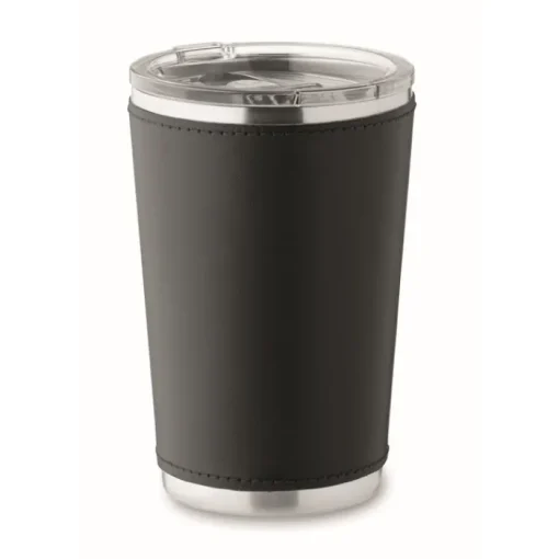Gift Campaign Bicchiere in acciaio con fodera rimovibile in pelle sintetica 350ml> Bicchieri Take Away