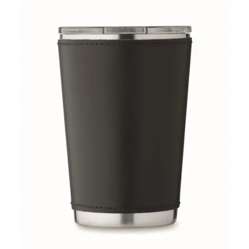 Gift Campaign Bicchiere in acciaio con fodera rimovibile in pelle sintetica 350ml> Bicchieri Take Away