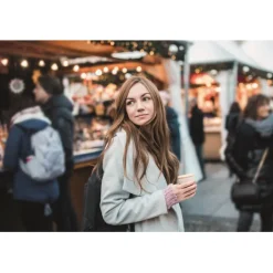 Gift Campaign Bicchiere in PP riciclato con fascia in sughero e tappo in bambù 300 ml><noscript><img width=