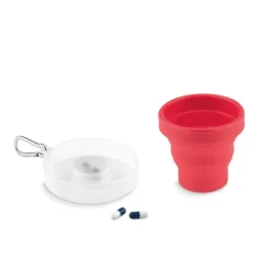 Gift Campaign Bicchiere in silicone pieghevole con portapillole e moschettone MediCup></noscript> Gadget Per Medici E Infermieri