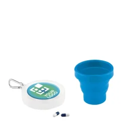 Gift Campaign Bicchiere in silicone pieghevole con portapillole e moschettone MediCup></noscript> Gadget Per Medici E Infermieri
