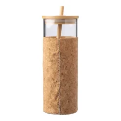 Gift Campaign Bicchiere in vetro con custodia in sughero, tappo e cannuccia in bambù da 450 ml></noscript> Bicchieri Di Vetro Personalizzati|Borracce In Vetro