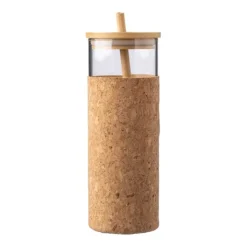 Gift Campaign Bicchiere in vetro con custodia in sughero, tappo e cannuccia in bambù da 450 ml></noscript> Bicchieri Di Vetro Personalizzati|Borracce In Vetro