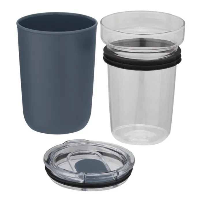 Gift Campaign Bicchiere in vetro con interno in plastica riciclata 420ml Glass> Gadget Ecologici|Bicchieri Termici Personalizzati