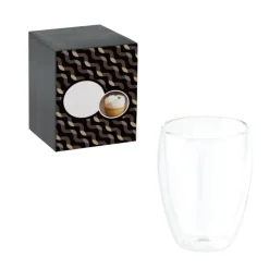 Gift Campaign Bicchiere in vetro con isolamento d'aria a doppia parete 350 ml> Bicchieri Di Vetro Personalizzati