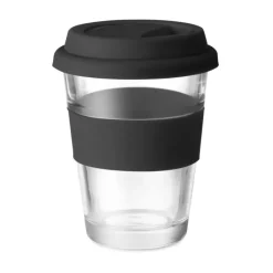 Gift Campaign Bicchiere take away con tappo e fascia silicone 350ml Takeaway Cristal> Bicchieri Take Away