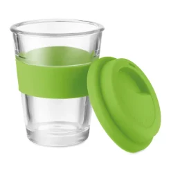 Gift Campaign Bicchiere take away con tappo e fascia silicone 350ml Takeaway Cristal></noscript> Bicchieri Take Away