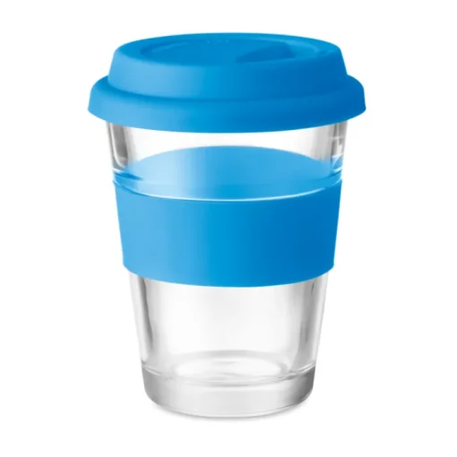 Gift Campaign Bicchiere take away con tappo e fascia silicone 350ml Takeaway Cristal> Bicchieri Take Away