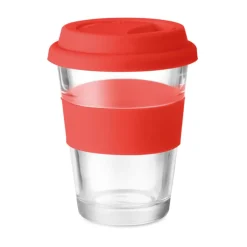 Gift Campaign Bicchiere take away con tappo e fascia silicone 350ml Takeaway Cristal></noscript> Bicchieri Take Away