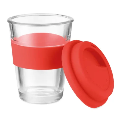 Gift Campaign Bicchiere take away con tappo e fascia silicone 350ml Takeaway Cristal> Bicchieri Take Away