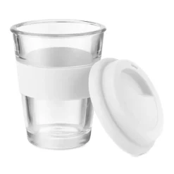 Gift Campaign Bicchiere take away con tappo e fascia silicone 350ml Takeaway Cristal></noscript> Bicchieri Take Away
