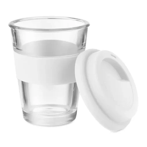 Gift Campaign Bicchiere take away con tappo e fascia silicone 350ml Takeaway Cristal> Bicchieri Take Away