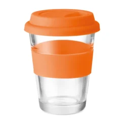 Gift Campaign Bicchiere take away con tappo e fascia silicone 350ml Takeaway Cristal></noscript> Bicchieri Take Away