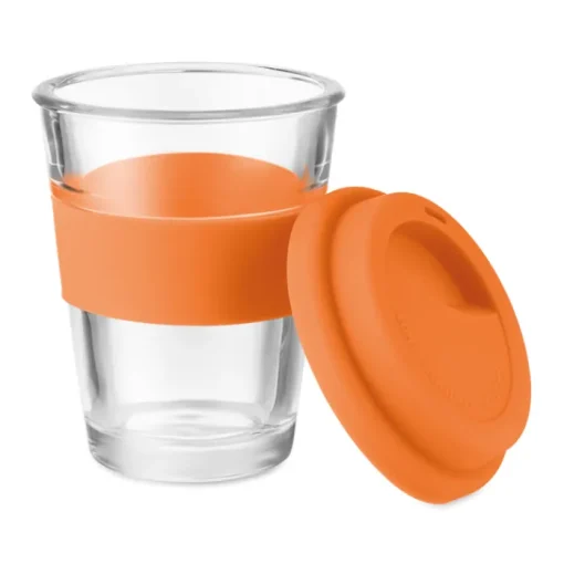 Gift Campaign Bicchiere take away con tappo e fascia silicone 350ml Takeaway Cristal> Bicchieri Take Away